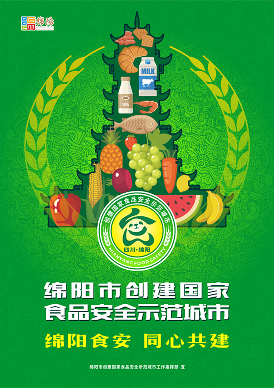 插图：优悦传媒设计的食安绵阳宣传海报