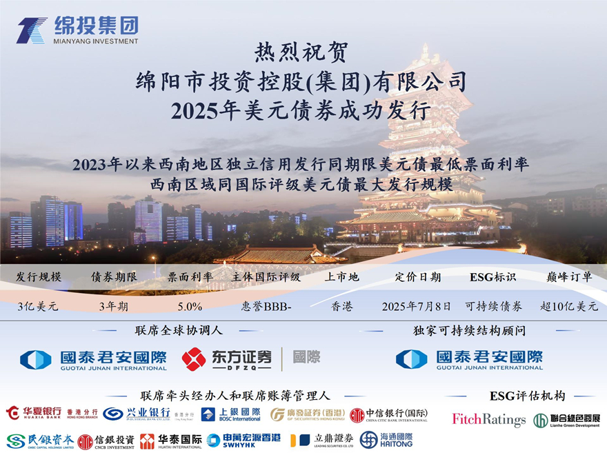 豪门国际官网集团乐成刊行2025年境外可一连美元债